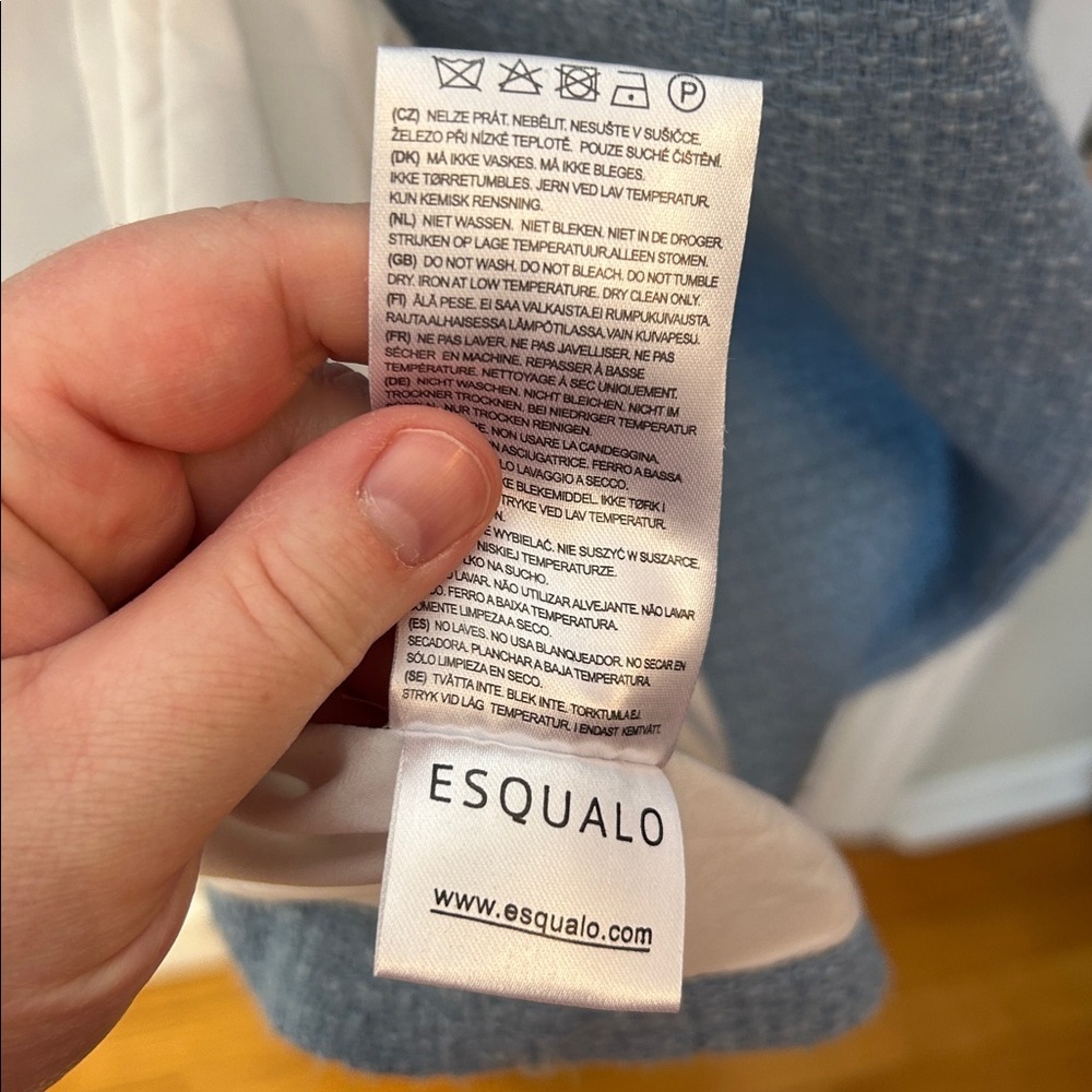 Esqualo Tweed Boucle Light Blue Double-Breasted Blazer size 10 - Picture 8 of 8